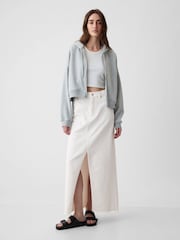 Gap White Denim A-line Front Split Midi Skirt - Image 3 of 3