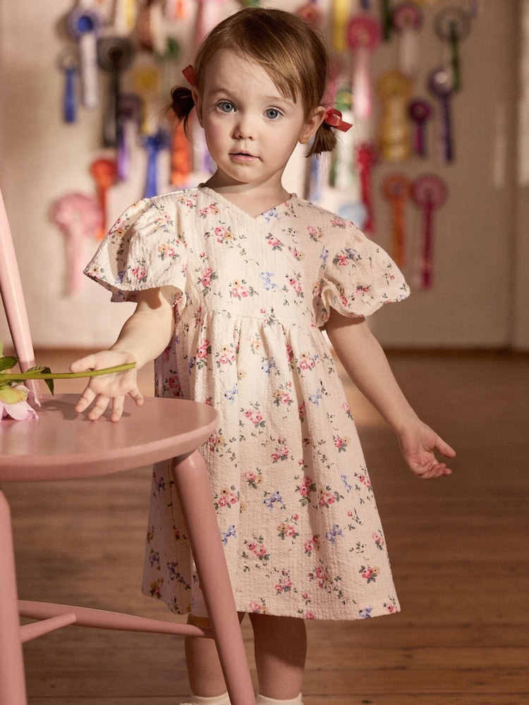 Crema - Vestido cruzado con estampado floral (3 meses - 7 años) - Imagen 1 de 11 Crema - Vestido cruzado con estampado floral (3 meses - 7 años) - Imagen 1 de 11