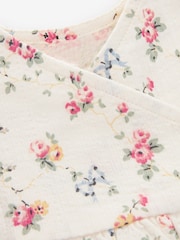 Cream Floral Wrap Dress (3mths-7yrs) - Image 10 of 11