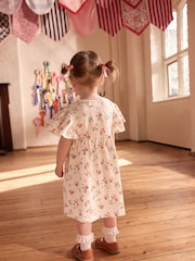 Cream Floral Wrap Dress (3mths-7yrs) - Image 5 of 11