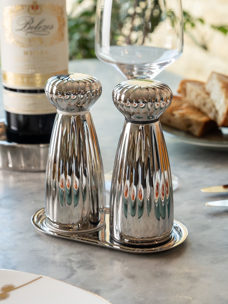 Robert Welch Stainless Steel Small Palm Bright Mills and Tray Set - Image 1 of 6