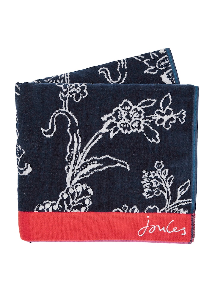 Joules Blue Indienne Floral Towel - Image 2 of 2
