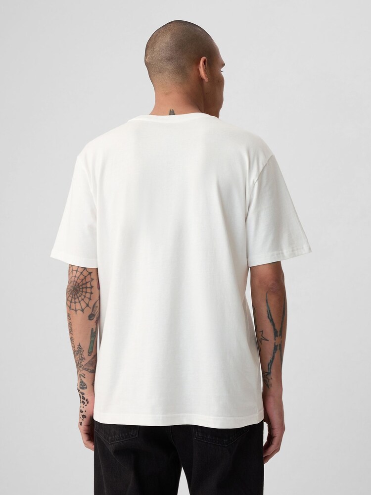 Gap White Def Leopard Cotton Graphic Short Sleeve T-Shirt - Image 2 of 4