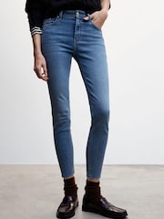 Mango Blue Cropped Skinny Jeans - Image 1 of 10
