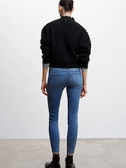 Mango Blue Cropped Skinny Jeans - Image 2 of 10