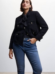 Mango Blue Cropped Skinny Jeans - Image 7 of 10