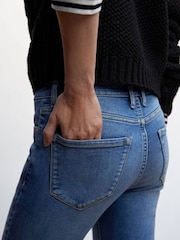 Mango Blue Cropped Skinny Jeans - Image 8 of 10