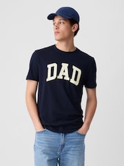 Gap Navy Blue Everyday Soft Dad Graphic Short Sleeve Crew Neck T-Shirt - Image 1 of 3