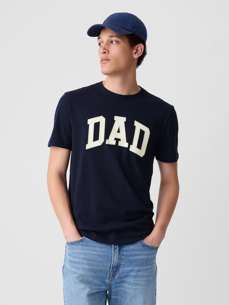 Gap Navy Blue Everyday Soft Dad Graphic Short Sleeve Crew Neck T-Shirt - Image 1 of 3