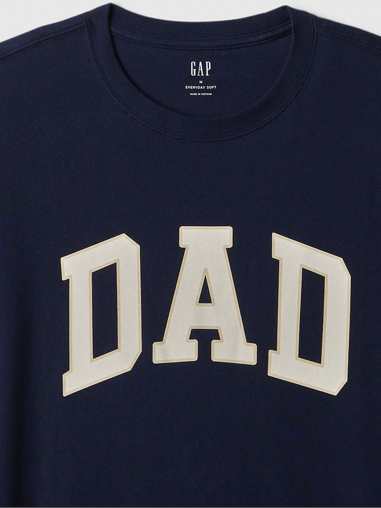Gap Navy Blue Everyday Soft Dad Graphic Short Sleeve Crew Neck T-Shirt - Image 3 of 3
