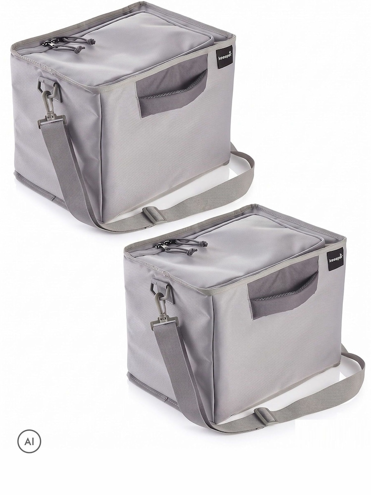 Keeeper Set of 2 Grey Foldable Shopping Organiser Bags - Image 5 of 5 Keeeper Set of 2 Grey Foldable Shopping Organiser Bags - Image 5 of 5