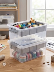 Keeeper Set of 2 Clear Henry Organiser Boxes 9 Litre - Image 1 of 5