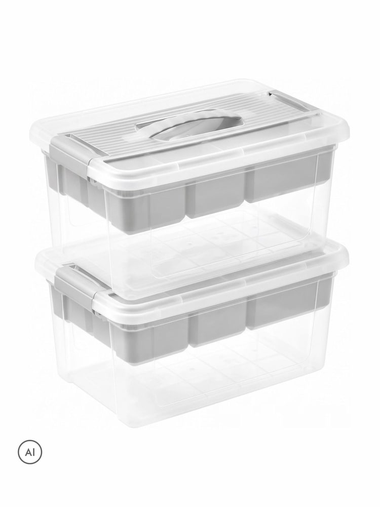Keeeper Set of 2 Clear Henry Organiser Boxes 9 Litre - Image 5 of 5 Keeeper Set of 2 Clear Henry Organiser Boxes 9 Litre - Image 5 of 5