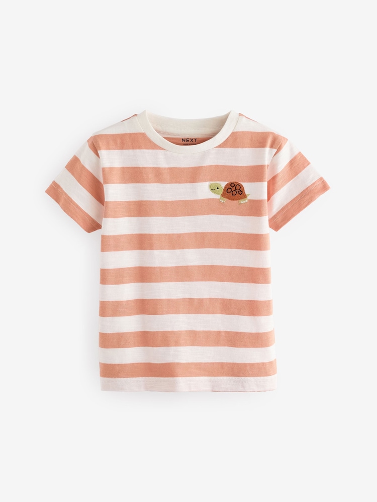 Peach Pink 100% Cotton Short Sleeve Character T-Shirts 3 Pack (3mths-7yrs) - Image 2 of 7 Peach Pink 100% Cotton Short Sleeve Character T-Shirts 3 Pack (3mths-7yrs) - Image 2 of 7