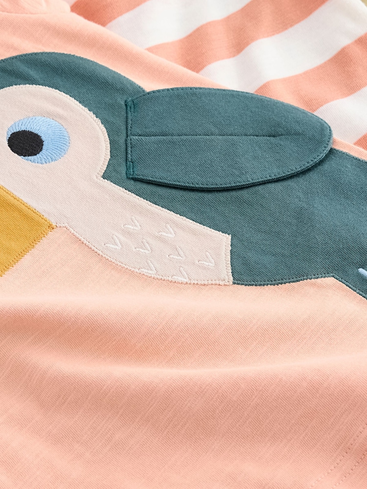 Peach Pink 100% Cotton Short Sleeve Character T-Shirts 3 Pack (3mths-7yrs) - Image 7 of 7 Peach Pink 100% Cotton Short Sleeve Character T-Shirts 3 Pack (3mths-7yrs) - Image 7 of 7