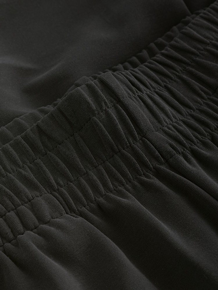 Black Wide Leg Slinky Soft Touch Stretch High Waist Trousers - Image 7 of 7 Black Wide Leg Slinky Soft Touch Stretch High Waist Trousers - Image 7 of 7
