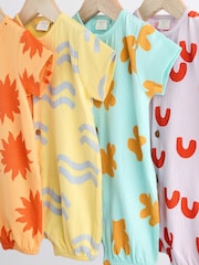 Multi Bright Baby Romper 4 Pack (0mths-3yrs) - Image 3 of 6