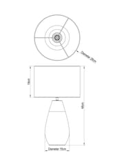 Charcoal Grey Kit Touch Table Lamp - Image 4 of 6