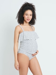 Conjunto de tankini de premamá negro con lunares y volantes de Jojo Maman Bébé - Imagen 2 de 2