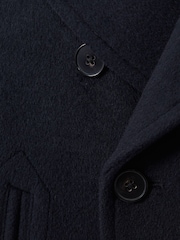Reiss Navy Bergamo 9-13 yrs Wool-Blend Twill Double-Breasted Coat - Image 6 of 6