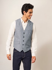 White Stuff Blue Heath Chambray Waistcoat - Image 1 of 1
