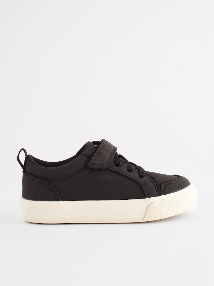 Black Wide Fit (G) Touch Fastening Elastic Lace Shoes - Image 2 of 6