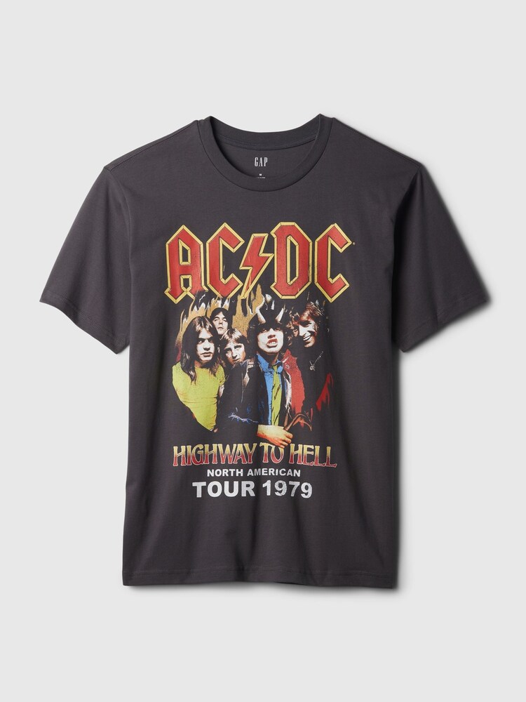 Gap Grey ACDC Cotton Graphic Short Sleeve T-Shirt - Image 4 of 4