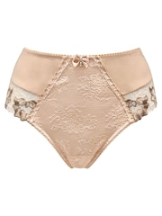 Pour Moi Brown High Waist Sofia Embroidered Lace Bikini Briefs - Image 3 of 5