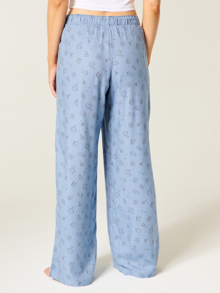 Hollister Blue Low Rise Flannel Pyjama Bottoms - Image 2 of 5