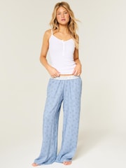 Hollister Blue Low Rise Flannel Pyjama Bottoms - Image 3 of 5