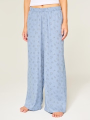 Hollister Blue Low Rise Flannel Pyjama Bottoms - Image 4 of 5