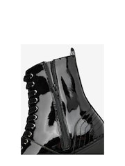 Black Patent Regular/Wide Fit Forever Comfort® Lace-Up Boots - Image 7 of 7