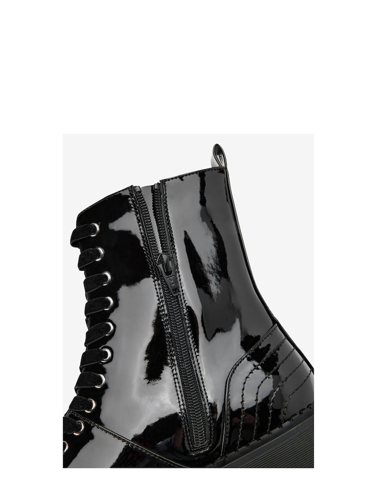 Black Patent Regular/Wide Fit Forever Comfort® Lace-Up Boots - Image 7 of 7