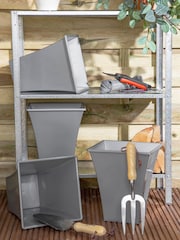 Wham Set of 4 Grey Garden Metallica 23cm Square Plastic Planters - Image 2 of 4
