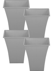 Wham Set of 4 Grey Garden Metallica 23cm Square Plastic Planters - Image 3 of 4
