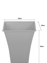 Wham Set of 4 Grey Garden Metallica 23cm Square Plastic Planters - Image 4 of 4