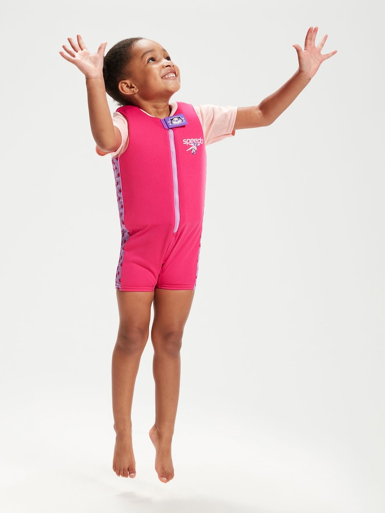 Speedo Pink Kids Character Printed Float Suit - Image 1 of 8