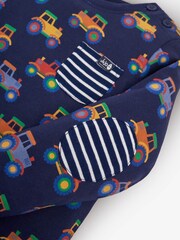 JoJo Maman Bébé Navy Boys' Tractor Print Top - Image 2 of 2