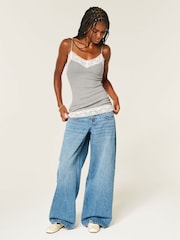 Մոխրագույն - Hollister Bare Lace Layering Cami Top - Պատկեր 1 2-ից
