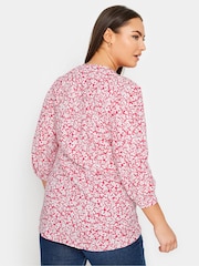 Yours Curve Pink Pintuck Half Placket Blouse - Image 3 of 4