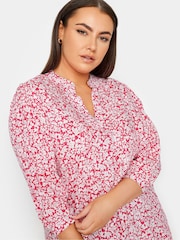 Yours Curve Pink Pintuck Half Placket Blouse - Image 4 of 4