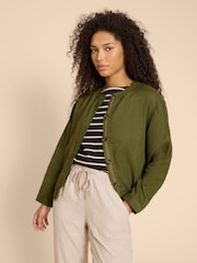 White Stuff Green Adele 100% Linen Jacket - Image 1 of 7