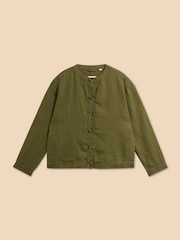 White Stuff Green Adele 100% Linen Jacket - Image 5 of 7