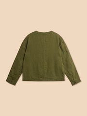 White Stuff Green Adele 100% Linen Jacket - Image 6 of 7