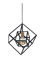 Pacific Matt Black Alessio Metal Cube Ceiling Light Pendant - Image 3 of 5