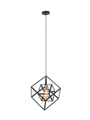 Pacific Matt Black Alessio Metal Cube Ceiling Light Pendant - Image 4 of 5
