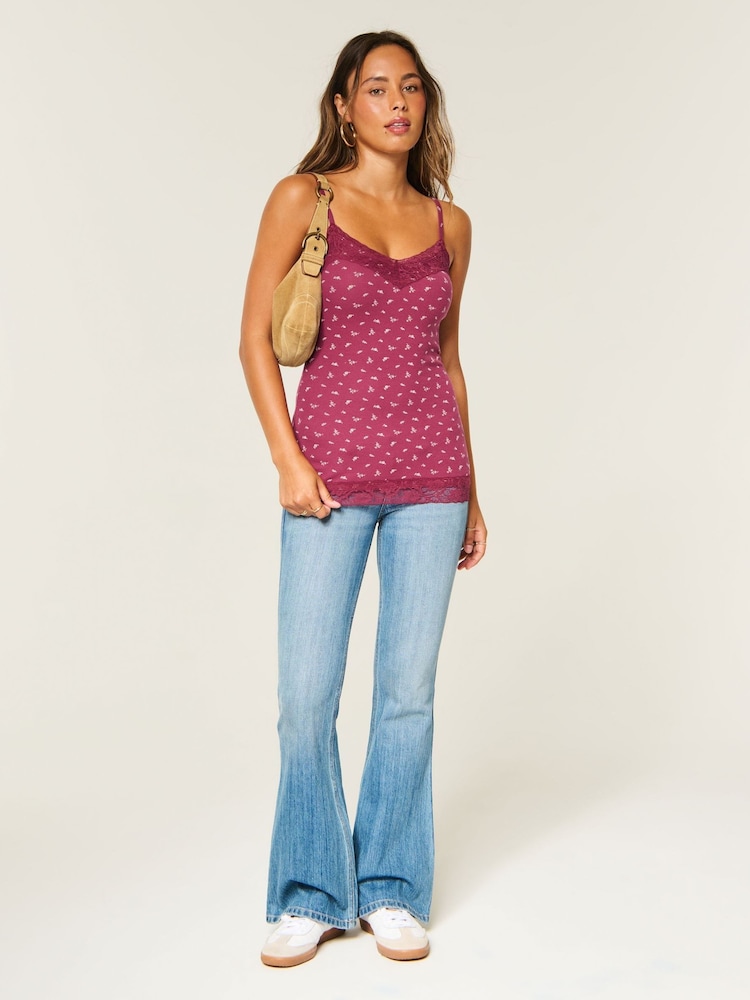 Կարմիր - Hollister Bare Lace Layering Cami Top - Պատկեր 1 2-ից