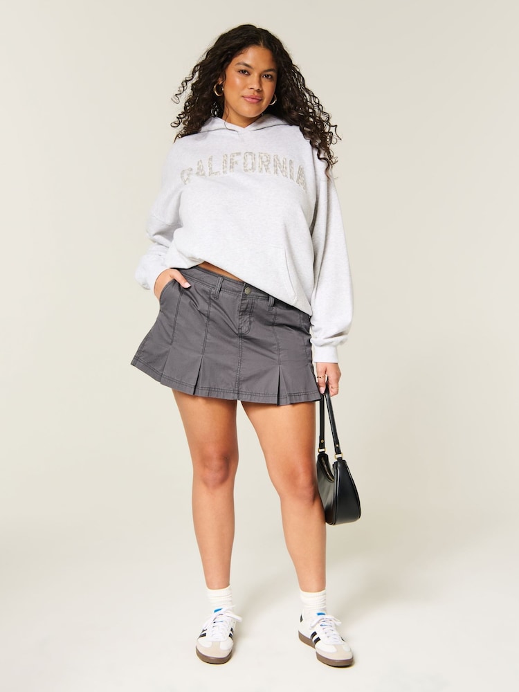 Hollister Low Rise Twill Pleated Mini Skirt - Bilde 2 av 3