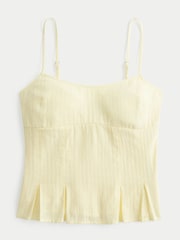 Hollister Yellow Pleated Strappy Top - Image 4 of 4