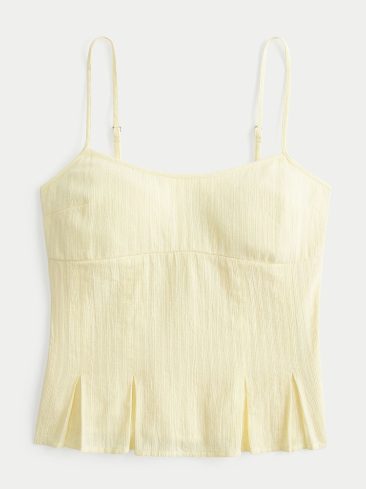 Hollister Yellow Pleated Strappy Top - Image 4 of 4 Hollister Yellow Pleated Strappy Top - Image 4 of 4